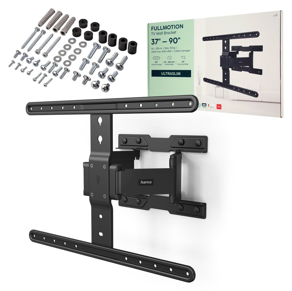 Hama Ultraslim, 2,29 m (90"), 200 x 200 mm, 600 x 400 mm, Produktbild 