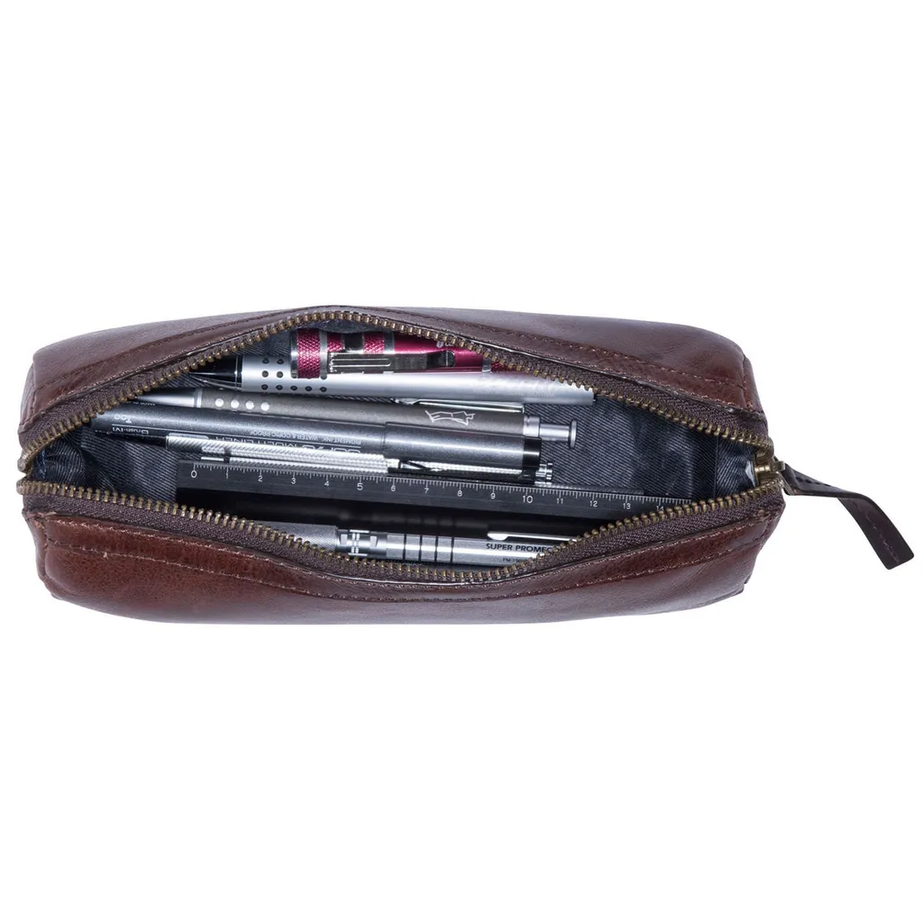 Trousse à crayons cuir robuste marron pour ne plus perdre vos stylos - 3