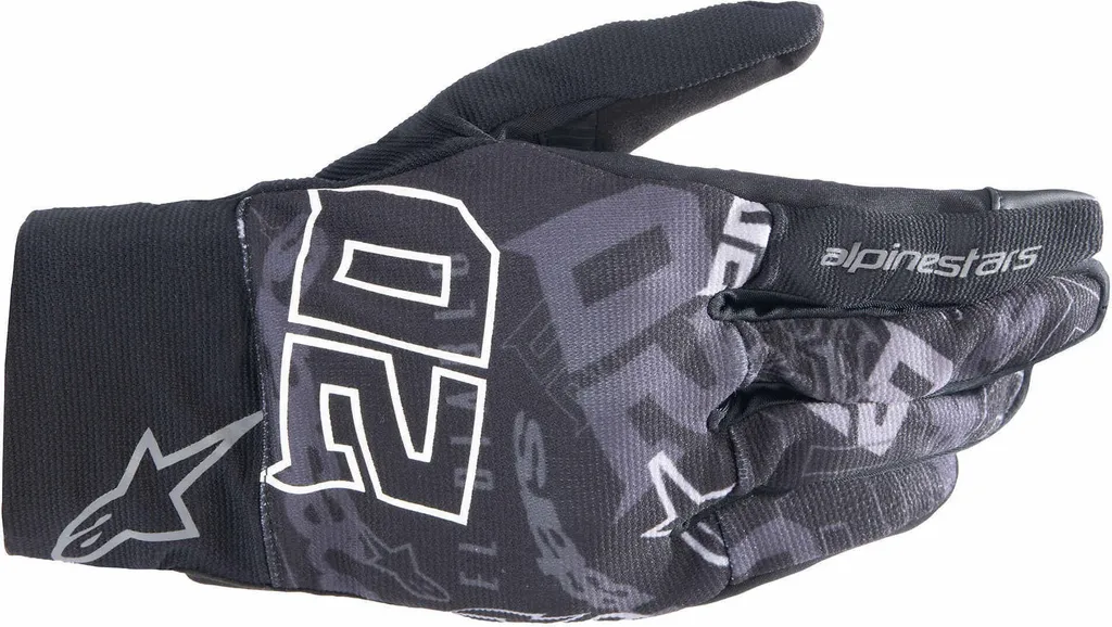 Gants Moto Été Alpinestars Reef Noir FQ20 en Textile Respirant S