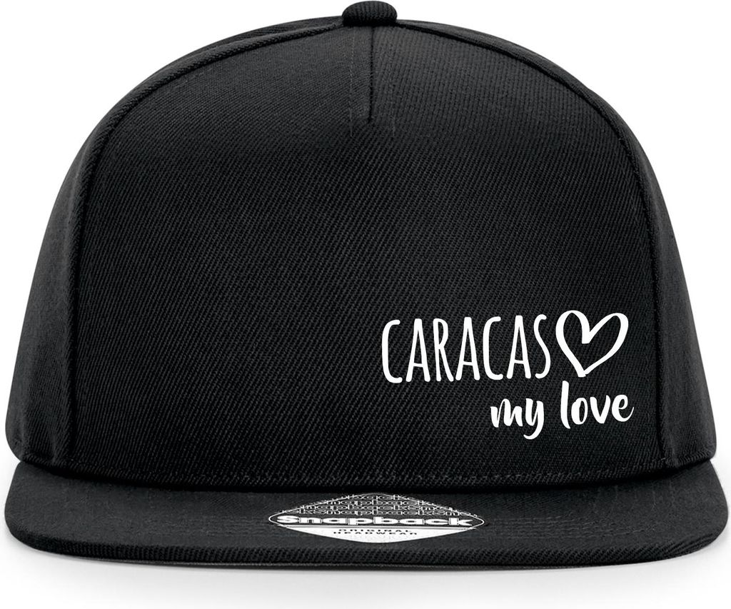 Huuraa Cappy Mütze Caracas my love Black Polyester Snapback Kappe Geschenkidee