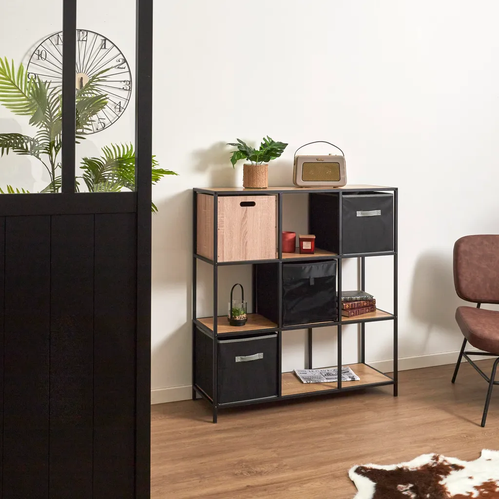 Étagère de Rangement 9 Cases Loka - Meuble de Rangement Cube Modulable - 5