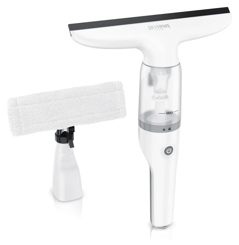 Brandson Aspirateur de Vitres Sans Fil avec Buse 28cm et Pulvérisateur