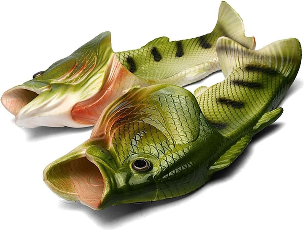 ASKSA Fisch Flops Hummer Hausschuhe Uni Sandalen Barsch Strand Schlappen Kinder Jungen Mädchen, Grün, Größe: 24-25