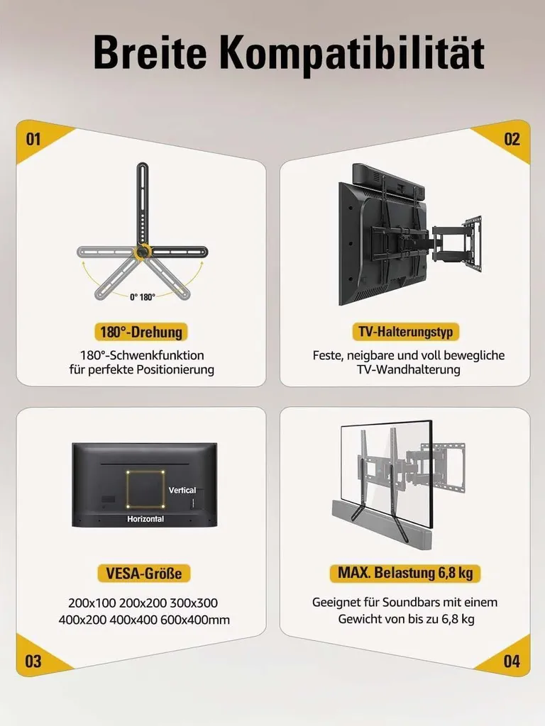 Support barre de son universel MD5420-03 : alignement parfait son-image