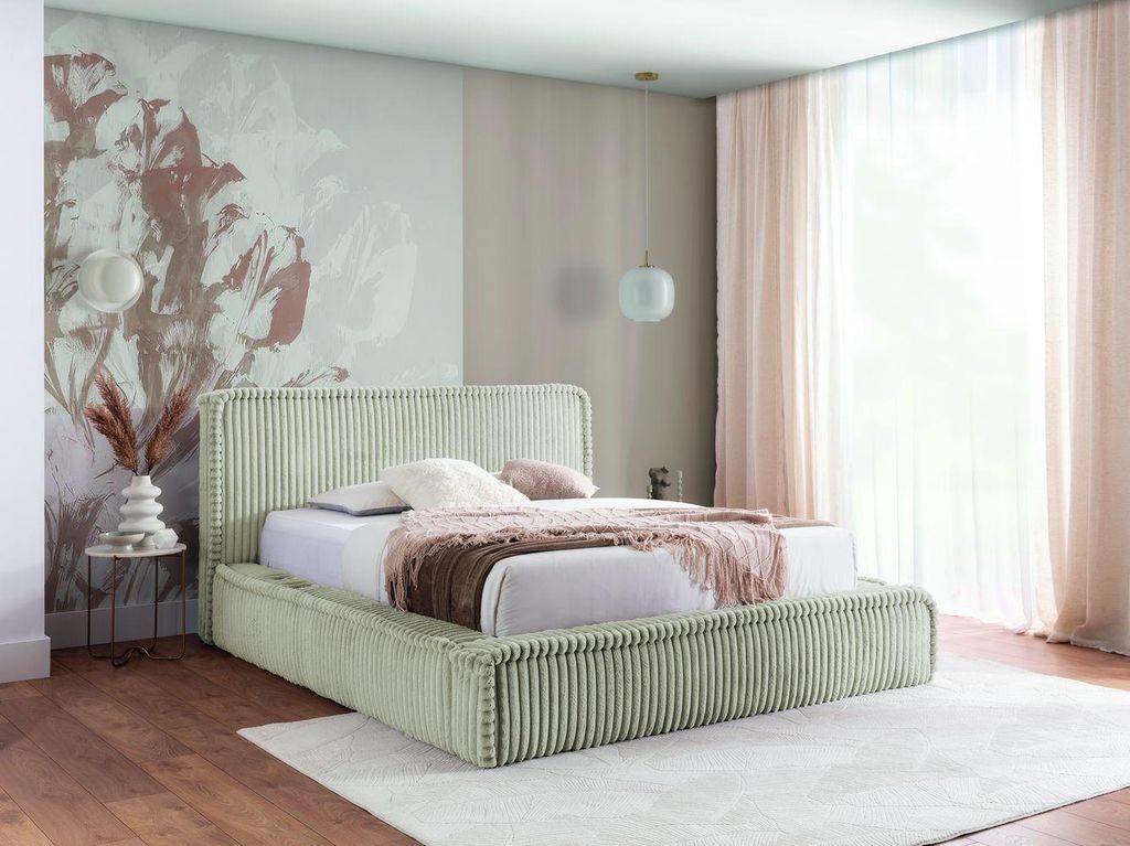 Čalouněná postel 200x200 BELINDA - světle šedá Obrázek produktu 
