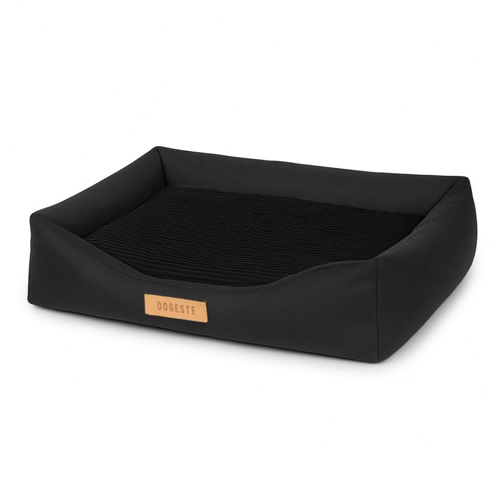 Hundebett Orthopädisches Waschbar Hundesofa mit Bezug abnehmbar Hundekissen Hundekörbchen - Farbe Kord Schwarz Hundematte Größe XXL - 100 x 82 cm