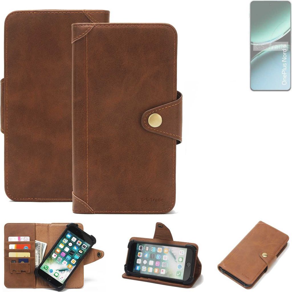 K-S-Trade Handyhülle kompatibel mit OnePlus Nord 4 Schutz Hülle Walletcase Bookstyle Tasche Case Handytasche Wallet Flipcase Cover PolyurethanBra...