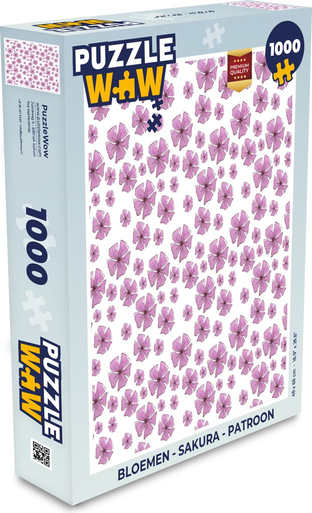 MuchoWow Puzzle 1000 Teile Blumen - Sakura - Muster - Spielzeug - Alt und Jung - Spiele - Puzzeln