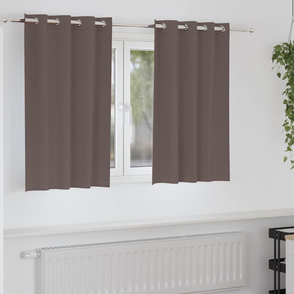Verdunkelungs-Vorhänge mit Ringen 2 pcs Dunkelbraun
