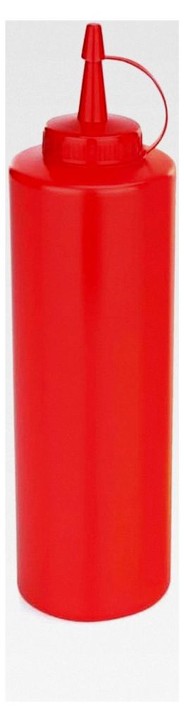 Quetschflasche Set, Ø 7 cm, 0,7 l, rot, 6 Stück, Polyethylen