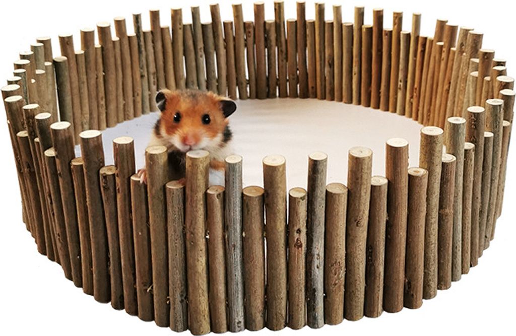 60cm Flexibler Hamsterhaus-Dekorationszaun Aus Holz, Hamster-Kauspielzeug Aus Naturholz, Biegsame Verstecke Für Kleintiere, Chinchilla