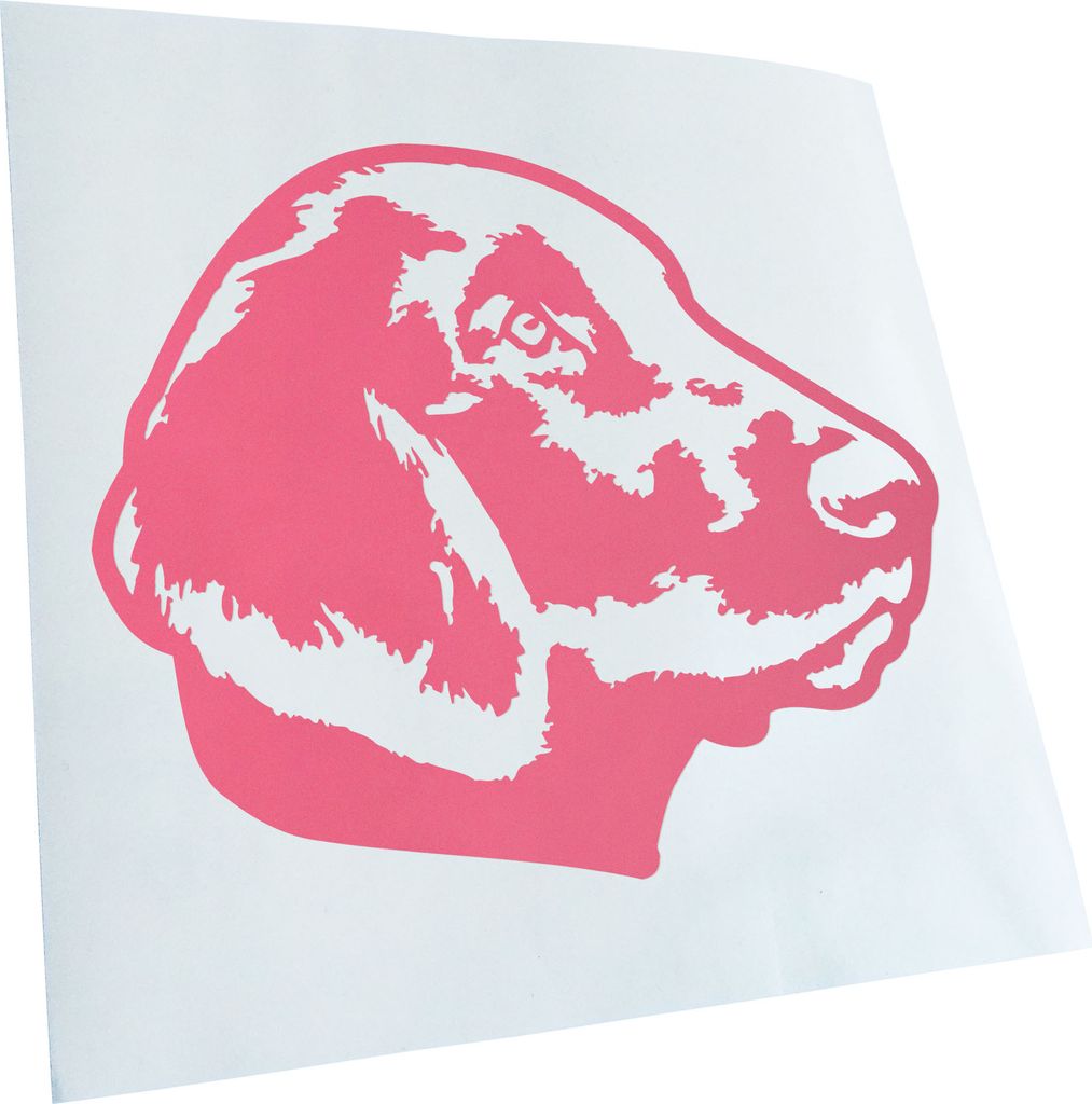 Kiwistar - Autoaufkleber - Flat Coated Retriever Hund - Hellrosa - 50x42cm - Aufkleber für Auto, Laptop, Fahrrad, LKW, Motorrad Mehrfarbig JDM Dec...