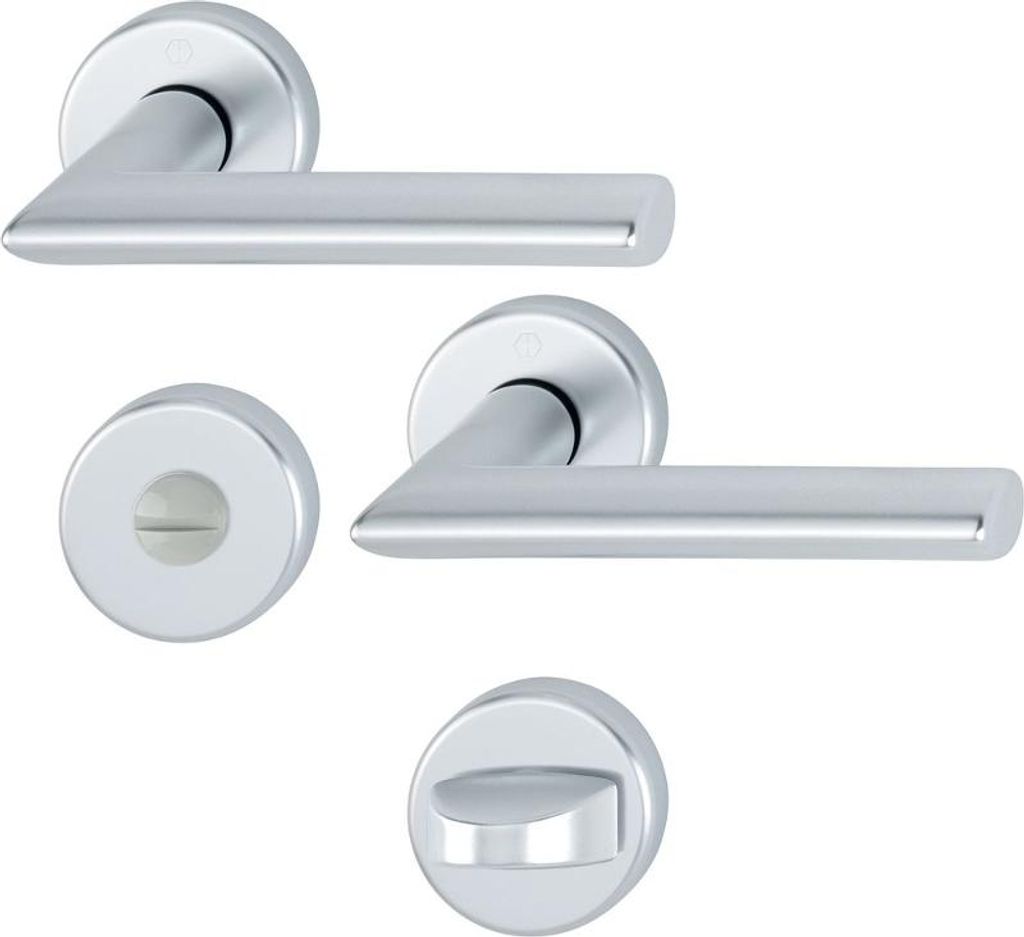 HOPPE Bad-/WC-Rosetten-Garnitur Stockholm Aluminium Natur 1140/42KV/42KVS SST - 2768304