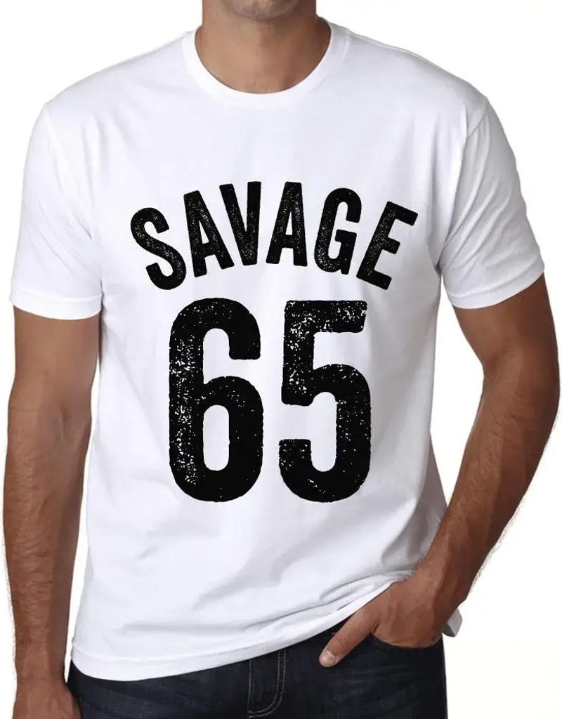 Herren Grafik T-Shirt Savage 65 Geschenk 65. Geburtstag Jahrestag 65 Jahre Jubiläum 65 Jährige Mann Jahrgang 1959 Kurzarm Lustige Druck