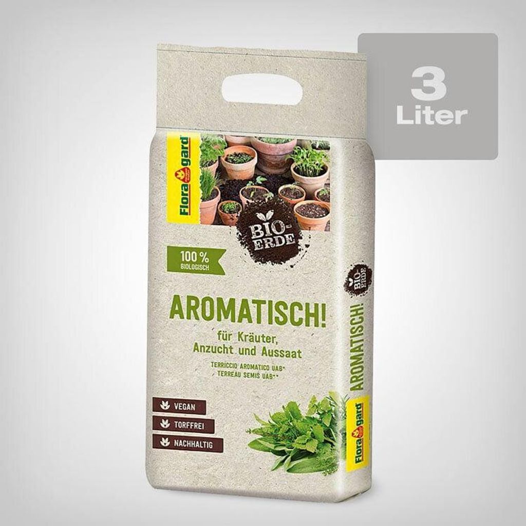 Floragard -Erde Aromatisch 3 Liter Produktbild 