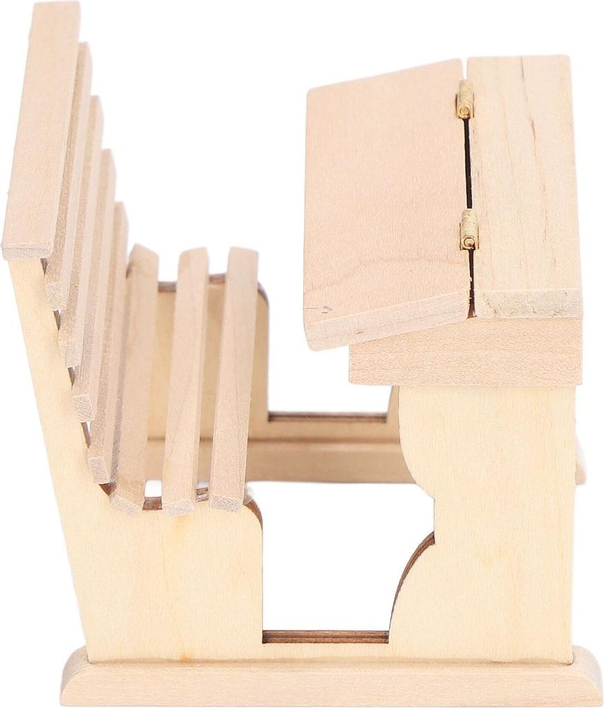 1:12 Dollhouse Miniatur School Schreibtisch Tiny Birch Wood Klassenzimmerstuhl für Kinderzimmerbibliothek Puppenhaus