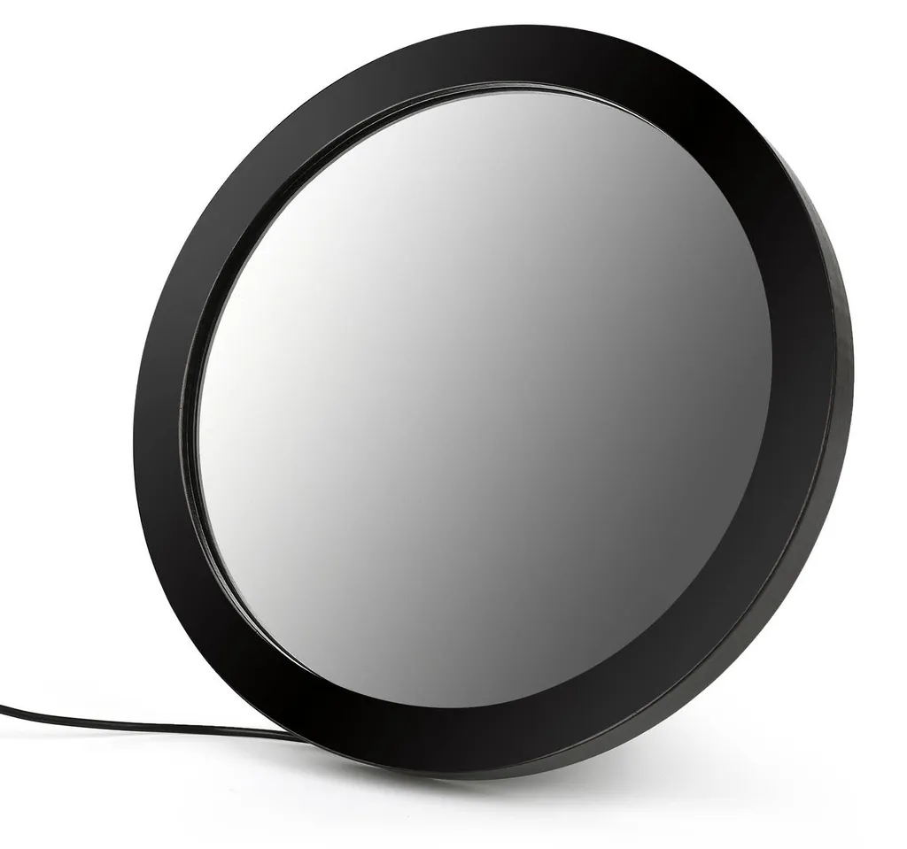 Miroir cosmétique lumineux bois et veilleuse lunaire déco pour chambre
