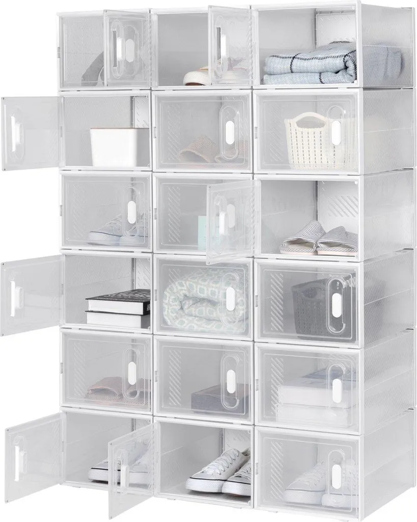 Sneakerbox lot de 18 boîtes de rangement transparentes et modulables - 4