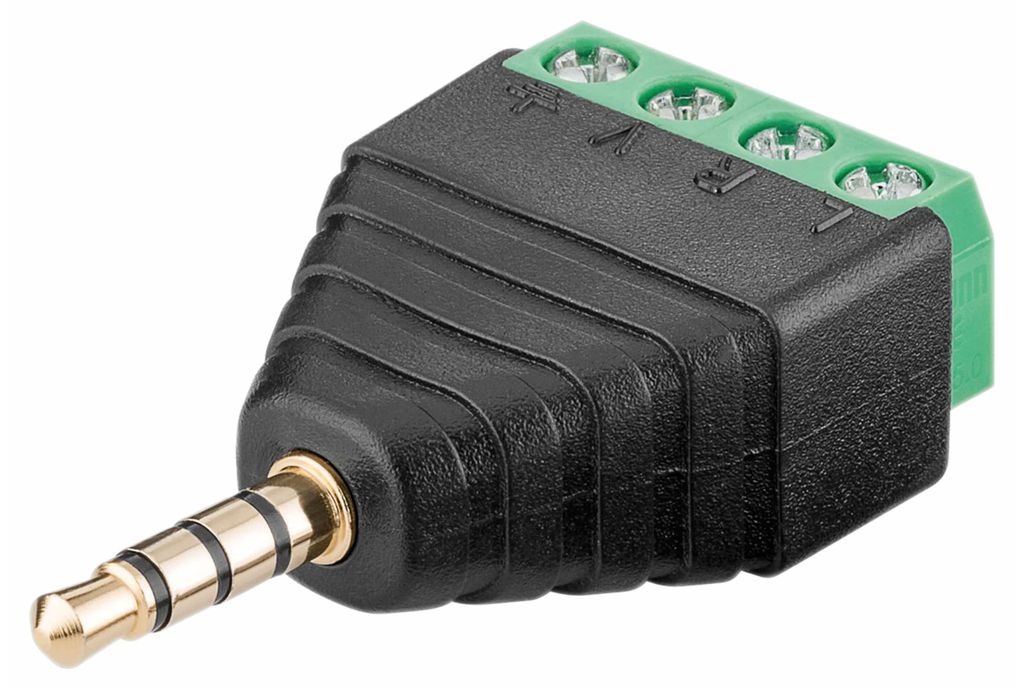 Svorkovnice 4pólová > konektor 3,5 mm (4pólový, stereo) Obrázek produktu 