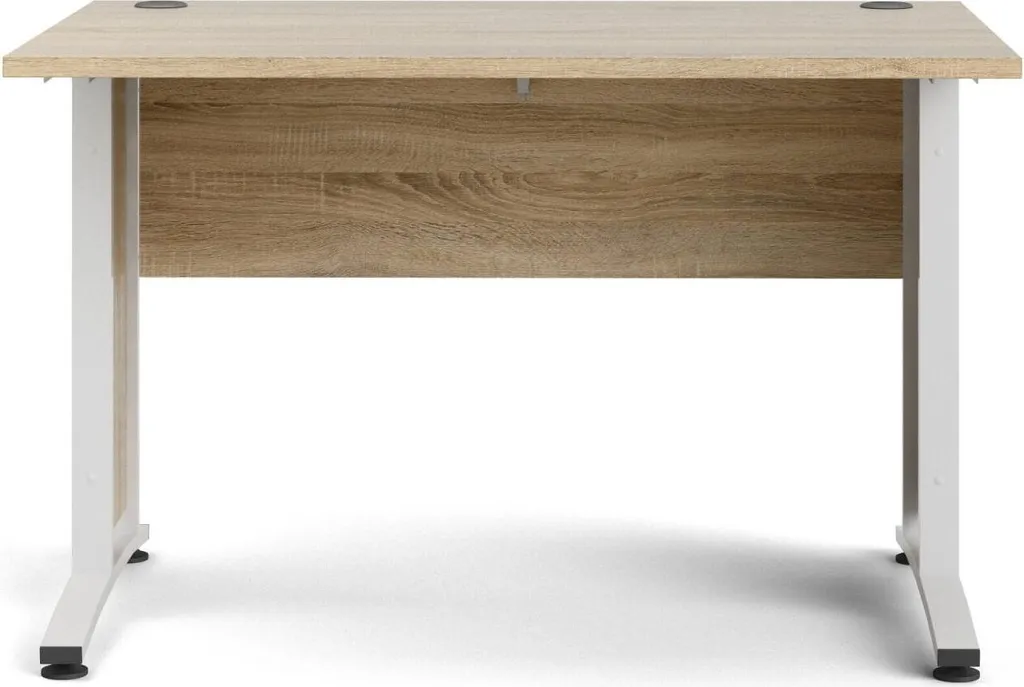 Table de bureau Prima chêne structuré 120x80 cm pour poste informatique - 6