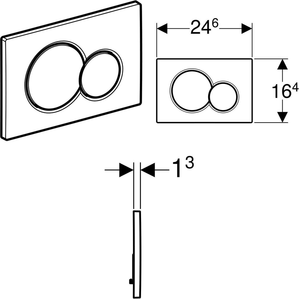 GEBERIT Betätigungsplatte Sigma 01 Platte schwarz glänzend Produktbild 2