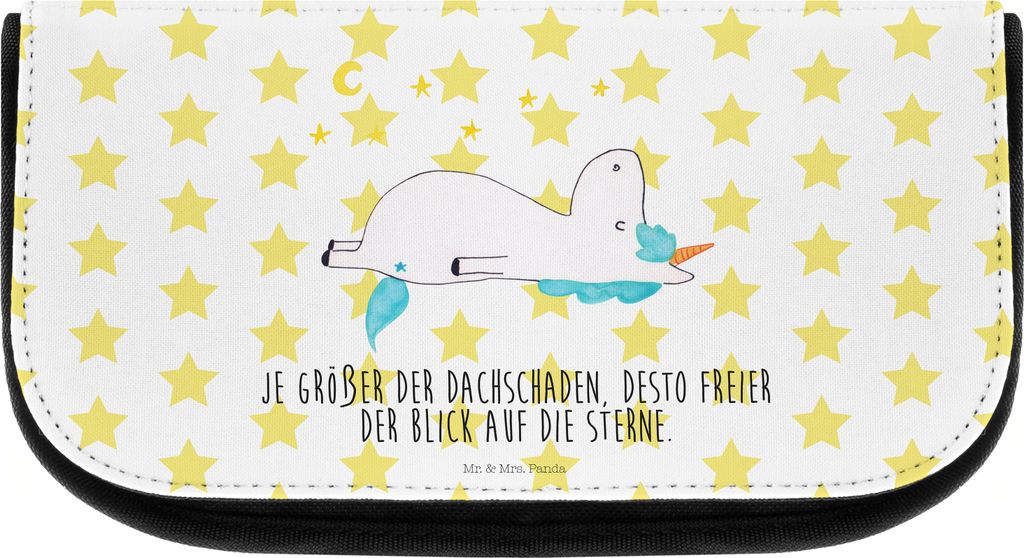 Mr. & Mrs. Panda Kosmetiktasche Einhorn Sternenhimmel - Weiß - Geschenk, Einhörner, Organizer, Sterne, Verrückt, schminkaufbewahrung, Kulturtasc...