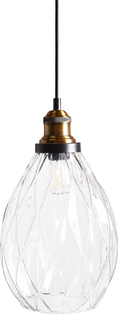 BELIANI Hängelampe Transparent Glas Schirm Elegant Modern Industrial Style Hängeleuchte für Esstisch Esszimmer Wohnzimmer Schlafzimmer