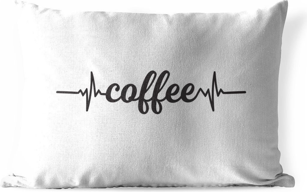 MuchoWow Outdoor Kissen - Kaffee - Sprichwörter - Zitate - Kaffee - 50x30 cm - Wetterfest - Lounge Kissen - Sofa kissen - Wohnzimmer Dekoration