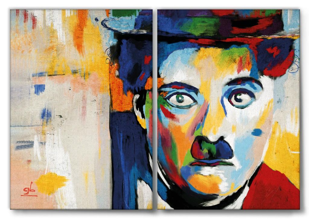 Giallobus - Charlie Chaplin - Giallobus - 144x100cm | 2pz. x 70x100cm - Bild - Leinwand