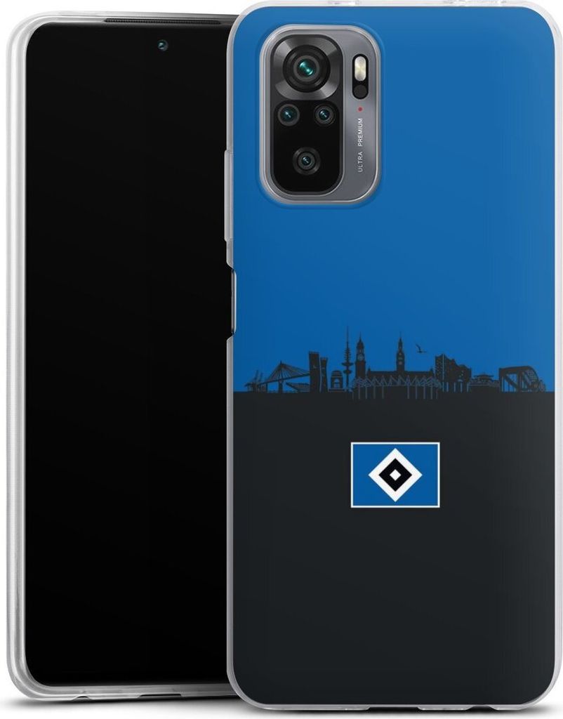 DeinDesign Slim Hülle für Xiaomi Redmi Note 10S Silikon Case Ultra Dünn Handyhülle HSV Hamburg Skyline