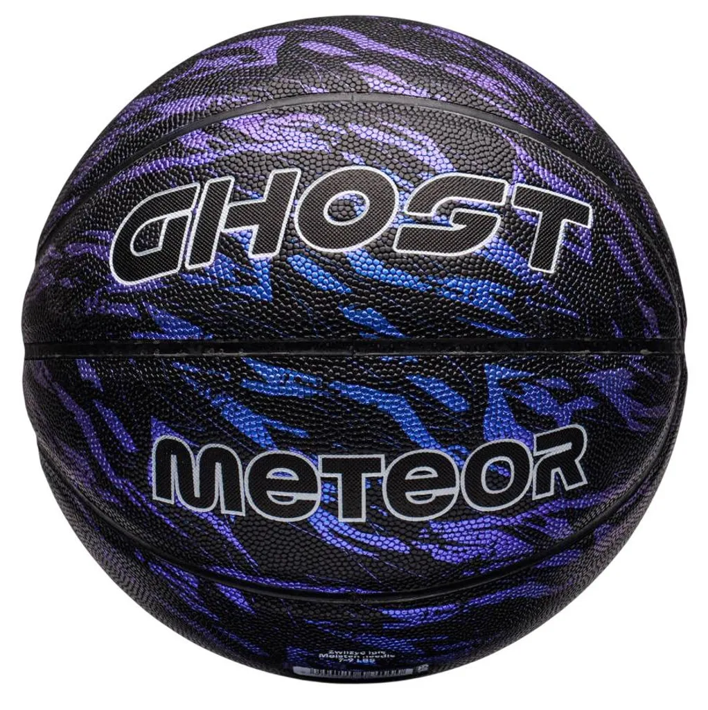 Ballon de basket résistant Meteor Ghost taille 7 bleu anti-crevaison