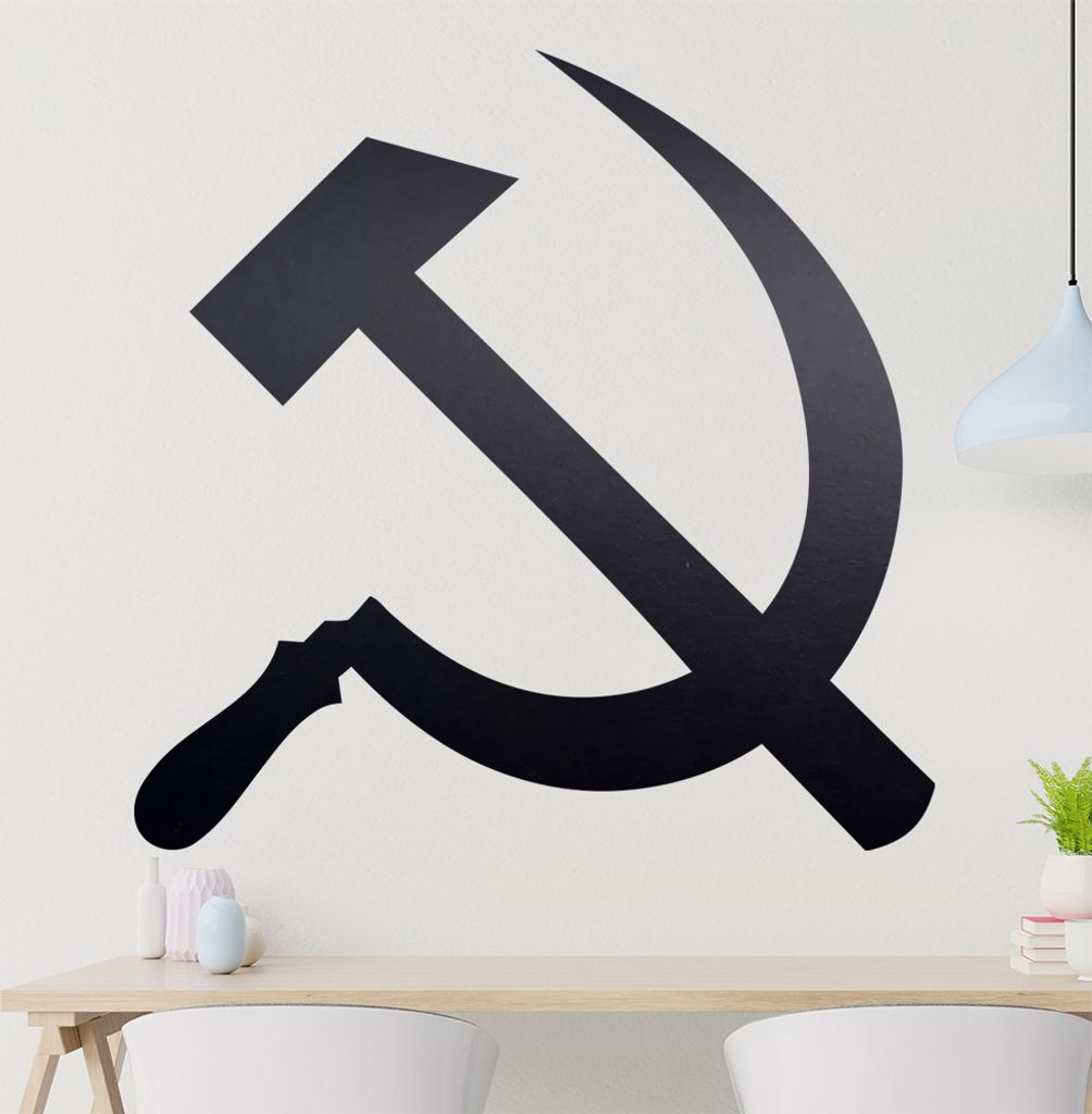Hammer und Sichel Wandtattoo in 6 Größen - Wandaufkleber Wall Sticker - Dekoration, Küche, Wohnzimmer, Schlafzimmer, Badezimmer
