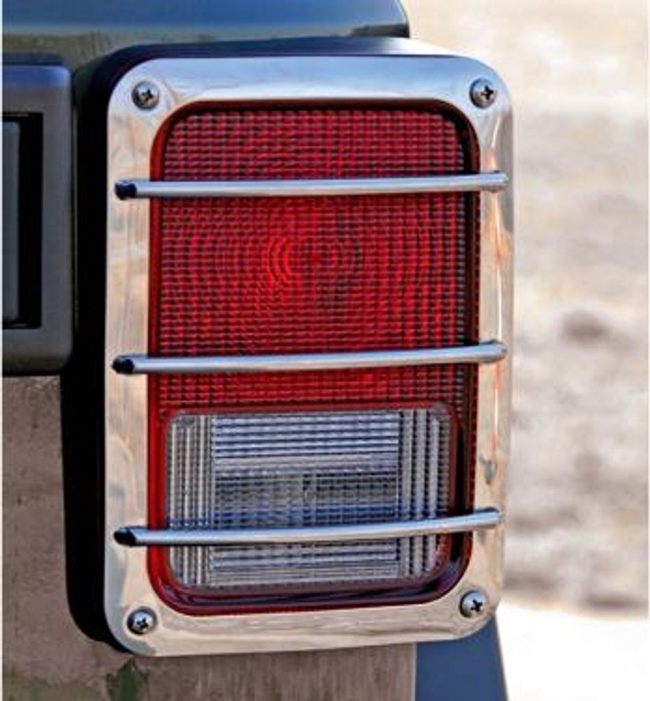 Lampenschutzgitter Rückleuchten schutz Edelstahl Jeep Wrangler JK 07-