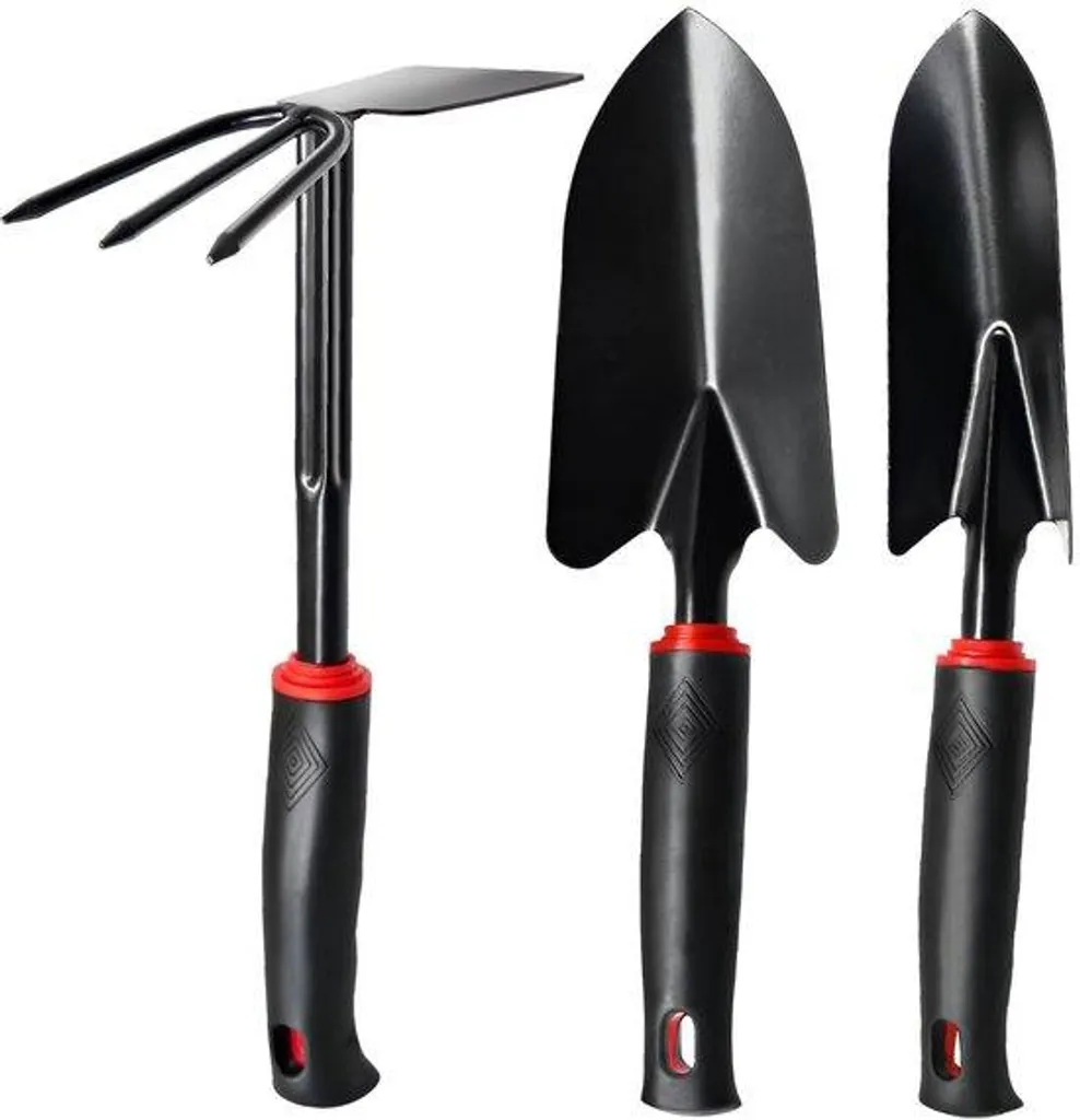 Outils de Jardinage Inox avec Poignée Ergonomique Antidérapante 3pcs