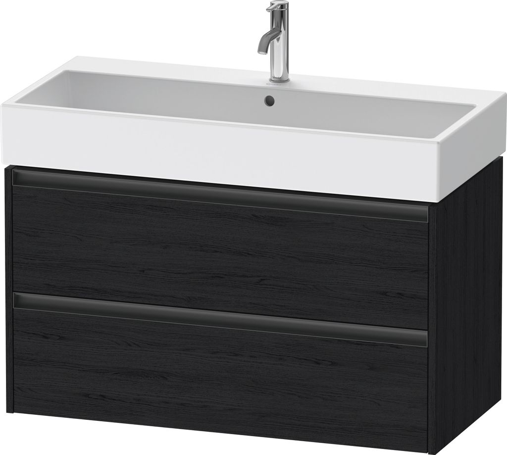 Duravit Ketho.2 Wastafelonderkast 98,4x46x54,9 cm Mat Eiken (zwart)