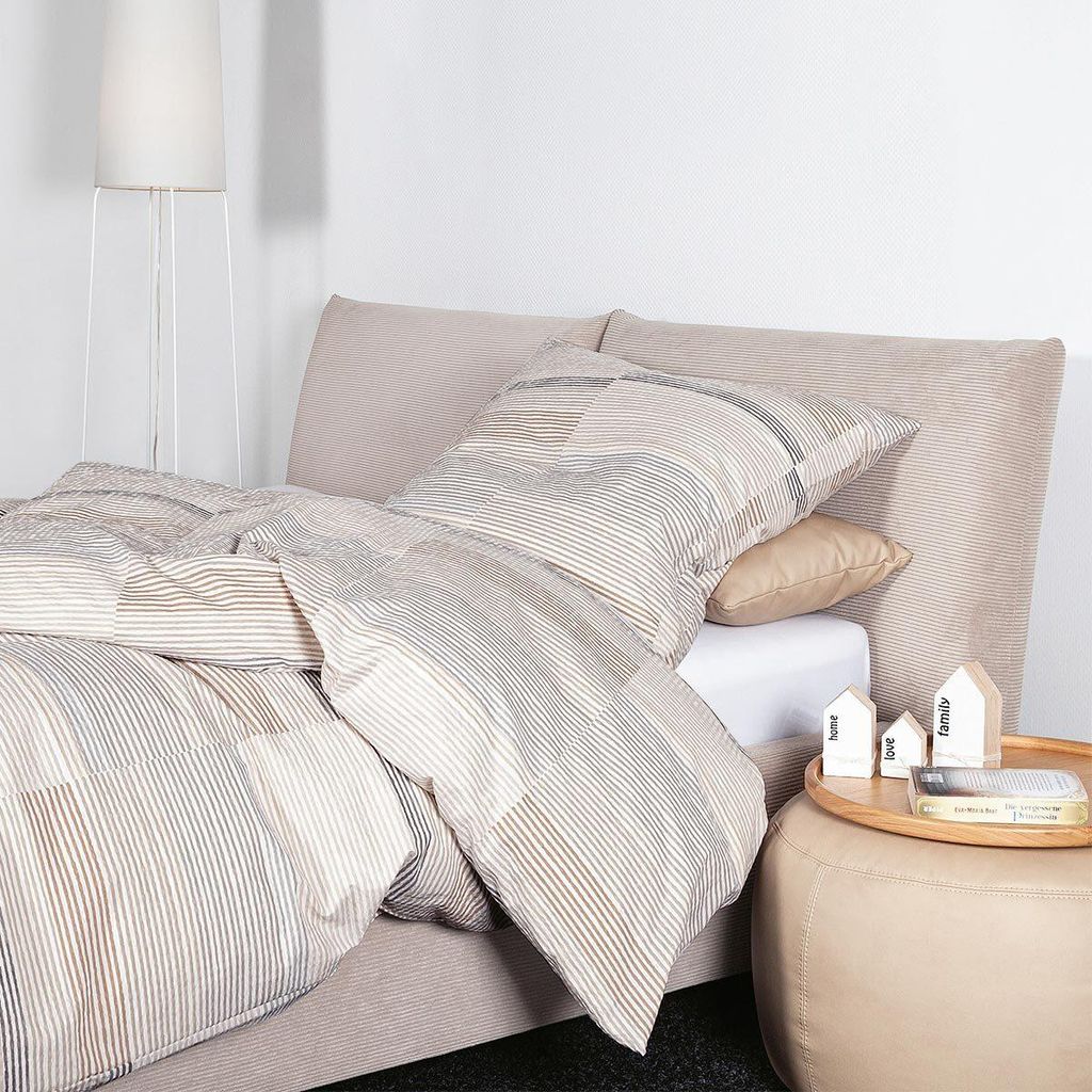 Janine Feinbiber Bettwäsche Davos 65182 naturell 155x220 cm + 80x80 cm