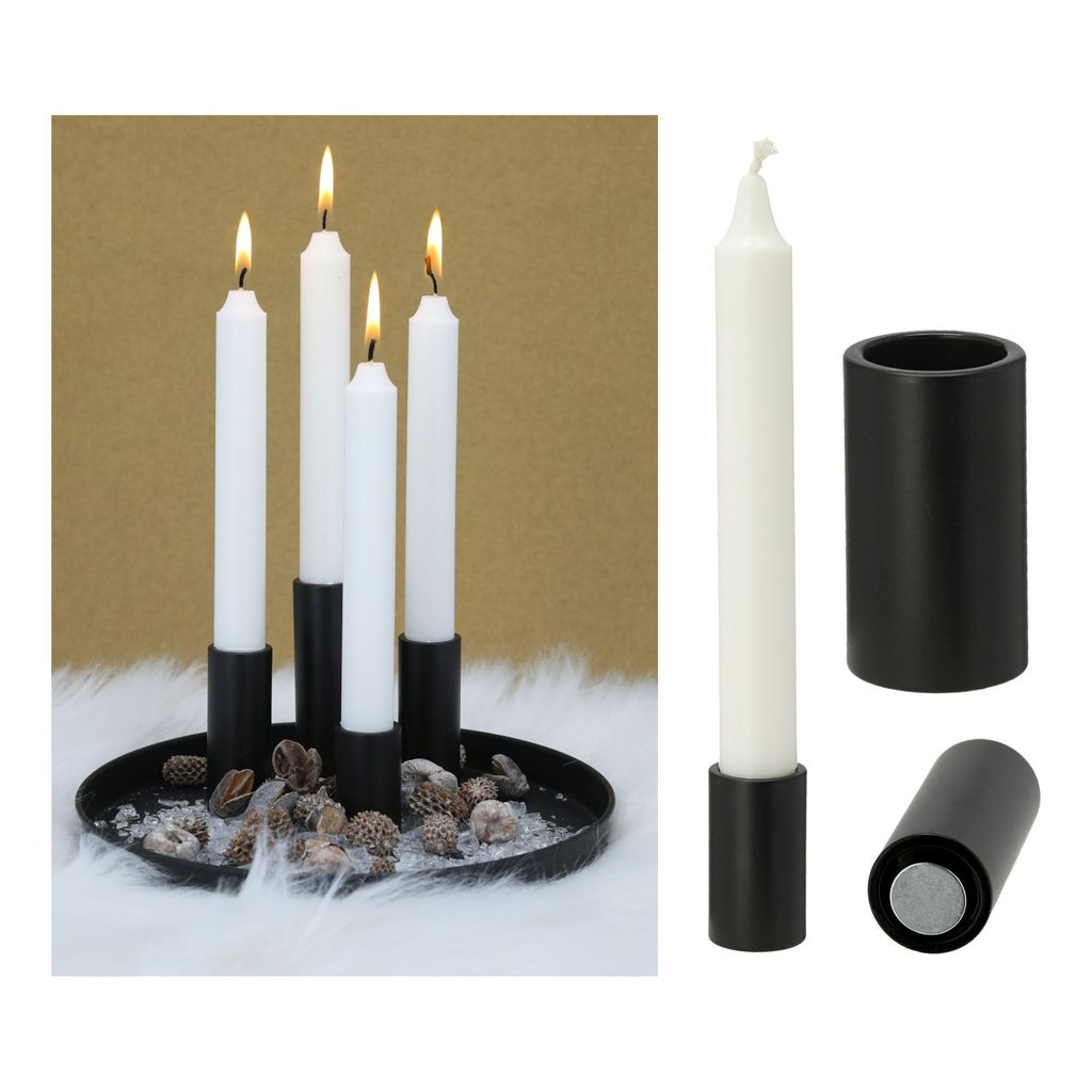 Novaliv 4x Kerzenständer magnetisch 2,8x5cm SCHWARZ Produktbild 2