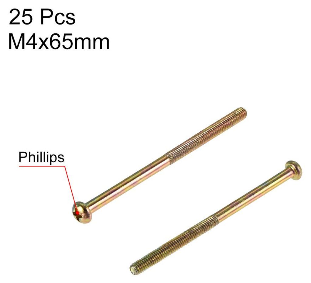 25 Stš¹ck Phillips Rundkopfschrauben M4 x 65mm Kreuzschlitzschraube Au?engewinde Flachkopfschraube fš¹r Doppelbett M?bel TV Rack Wandbehang