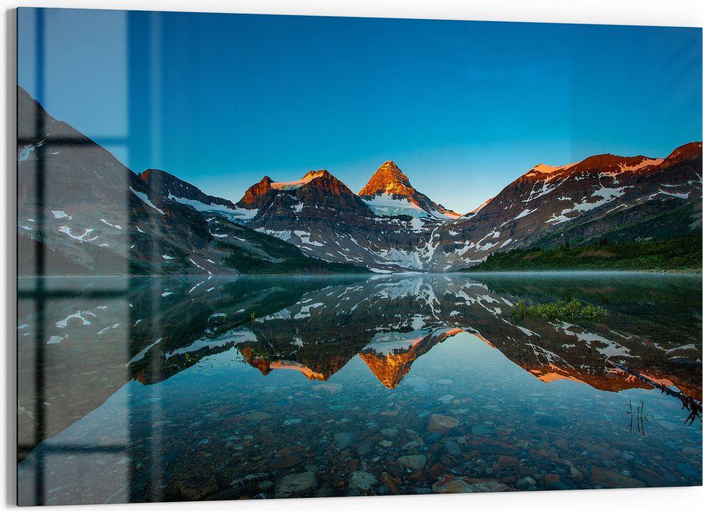 DEQORI Magnettafel Glas 90x60 cm 'Spiegelung der Stille' beschreibbar Whiteboard Küche