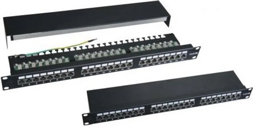 XtendLan Panneau de brassage 19 pouces 24 ports Cat6 blindé FTP Noir