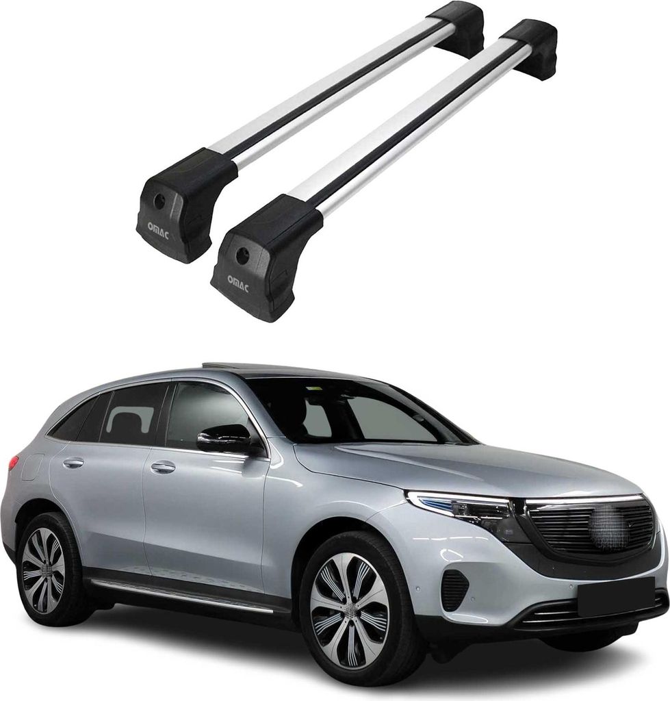 Dachträger Grundtäger für Mercedes EQC N293 2019-2023 75kg Alu Silber 2 tlg