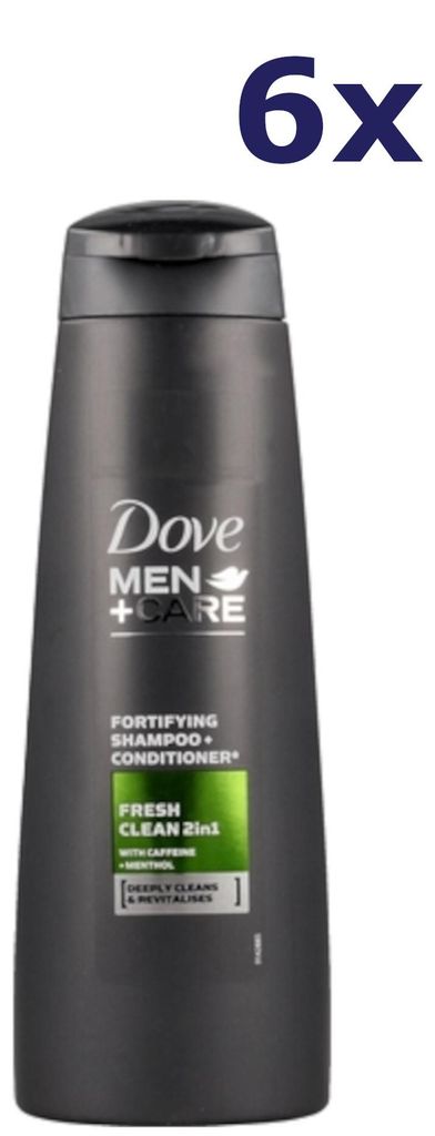 6x Dove Shampoo Men Care Fresh Clean 2in1 250ML