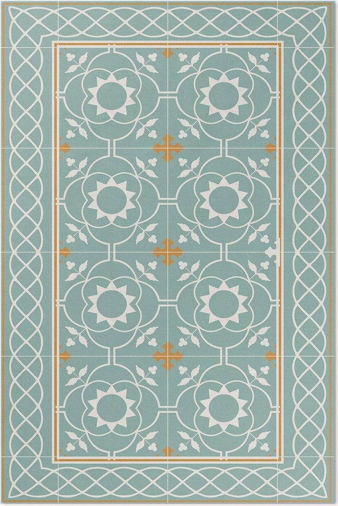 Vintage Symmetrie dekorative Fliesen – Vinylteppich – 140x210 cm – Indoor Teppich – Flur – Pflegeleicht – Modern
