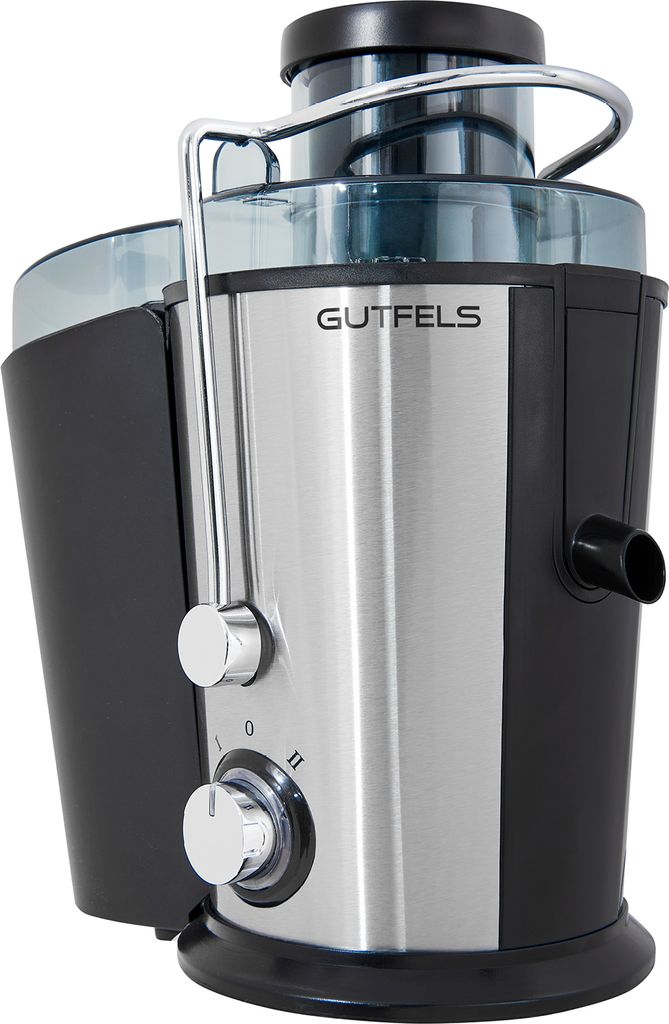 GUTFELS JUICE 3010 Entsafter | 0,5 Liter Kapazität im Saftbehälter | 400 Watt Leistung | Schwarz-Inox