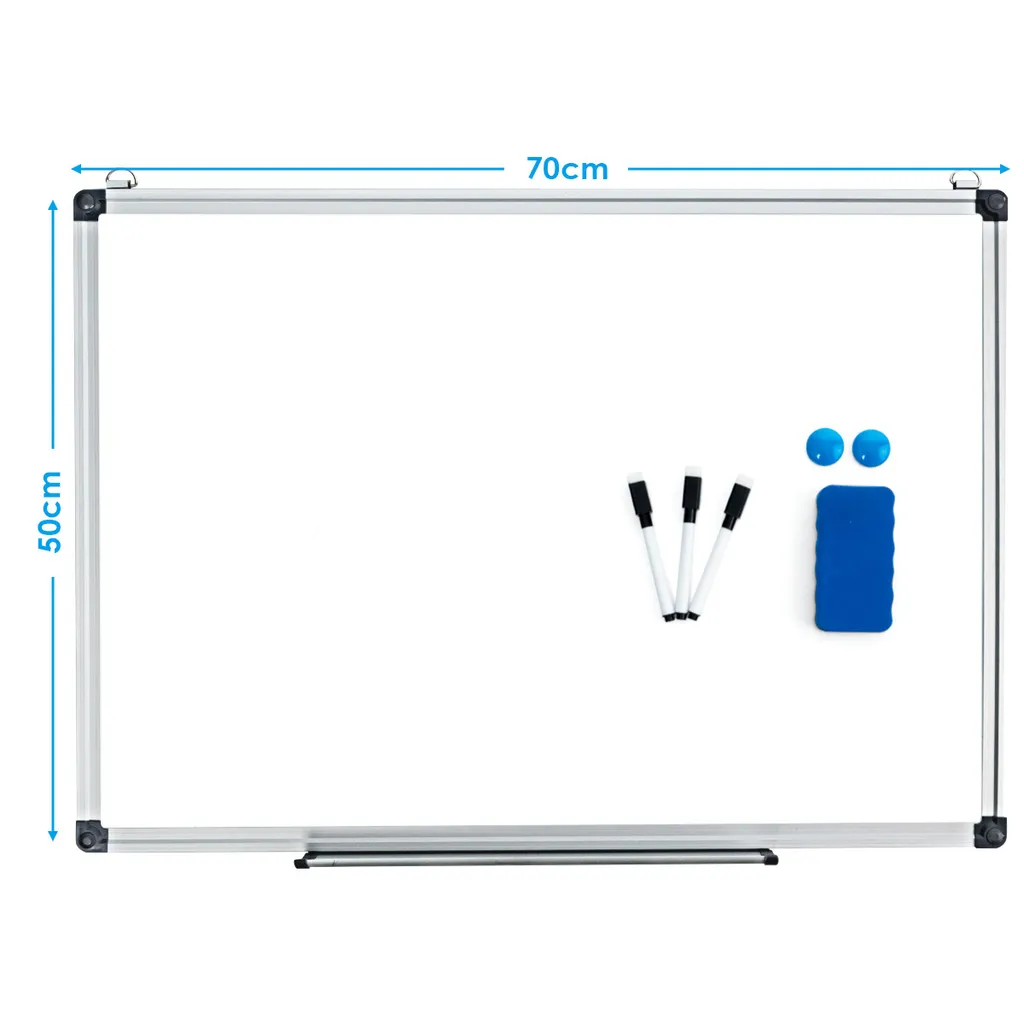 Tableau Blanc Effaçable à Sec 70x50 cm Mural pour Bureau et Maison