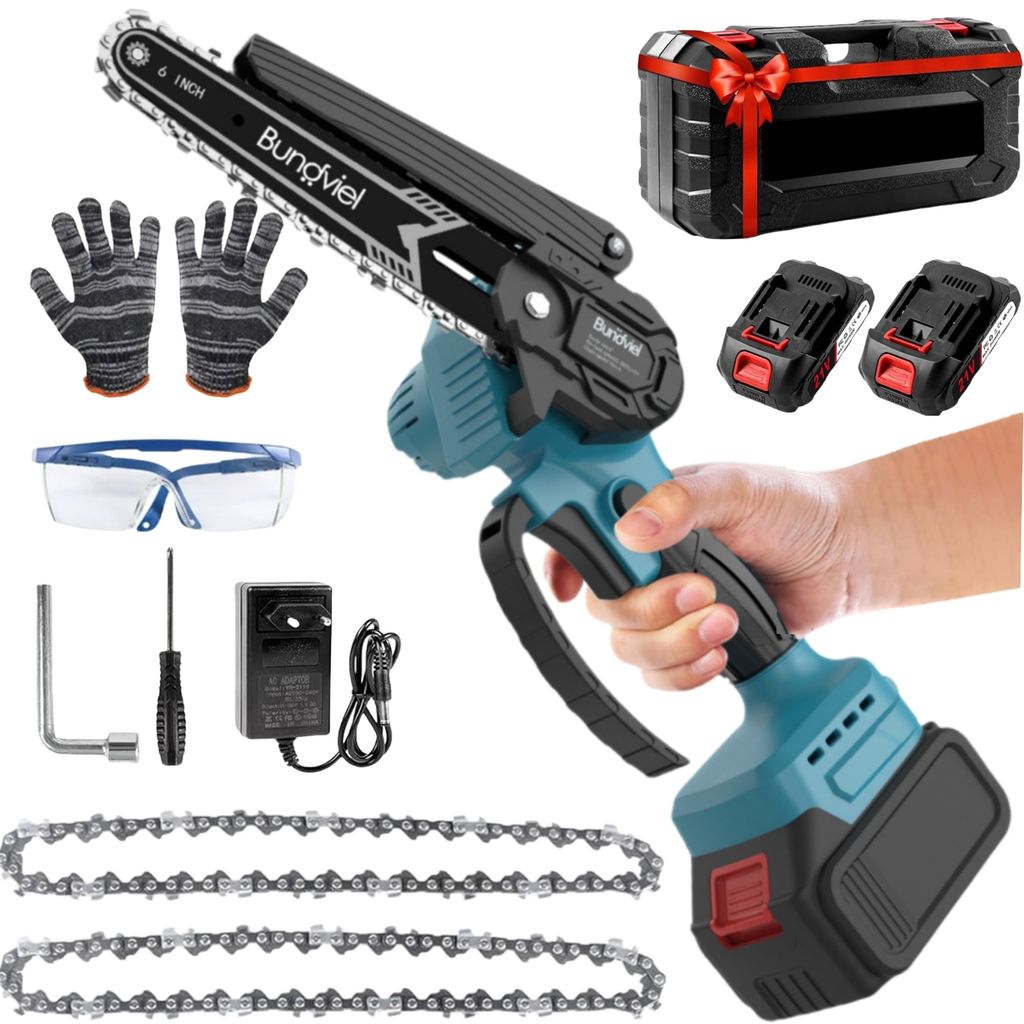 Mini tronçonneuse avec batterie, tronçonneuse sans fil 6 Image du produit 