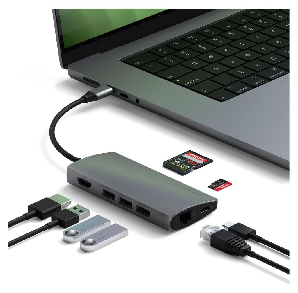 Satechi Aluminum Multi-Port Adapter V2 - Dockingstation Produktbild 