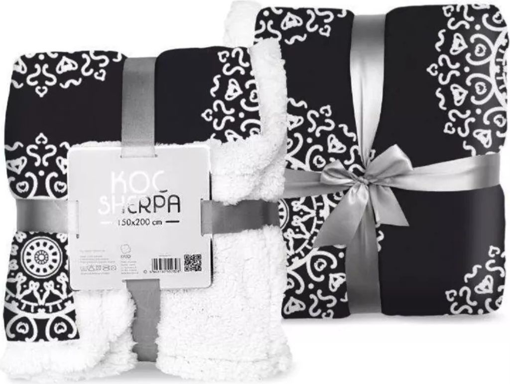 Sherpa dicke weiche Decke schwarz 150 x 200 [cm]