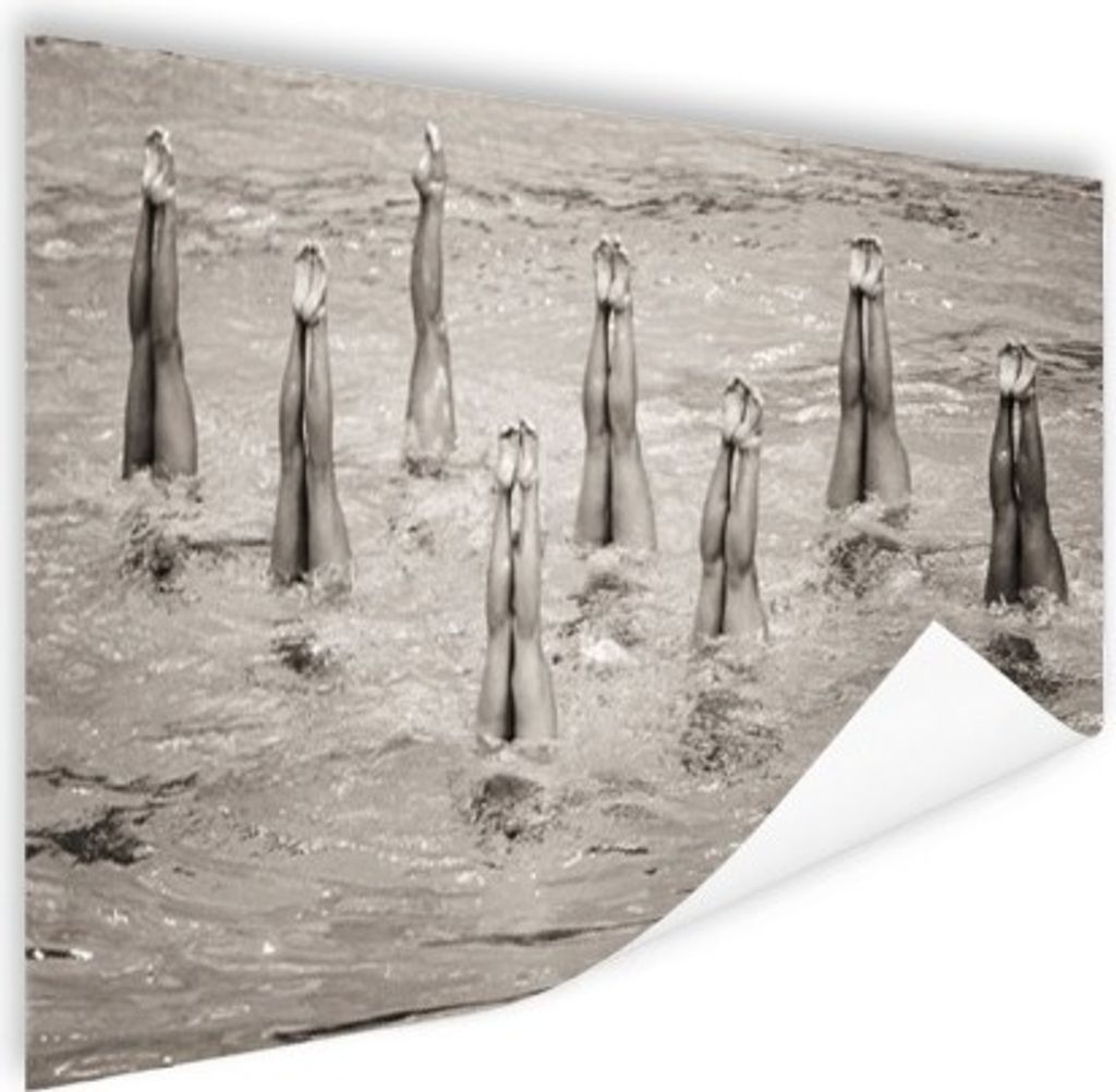 MuchoWow Poster Synchronschwimmerinnen Sepia-Fotodruck 90x60 cm - Schlafzimmer