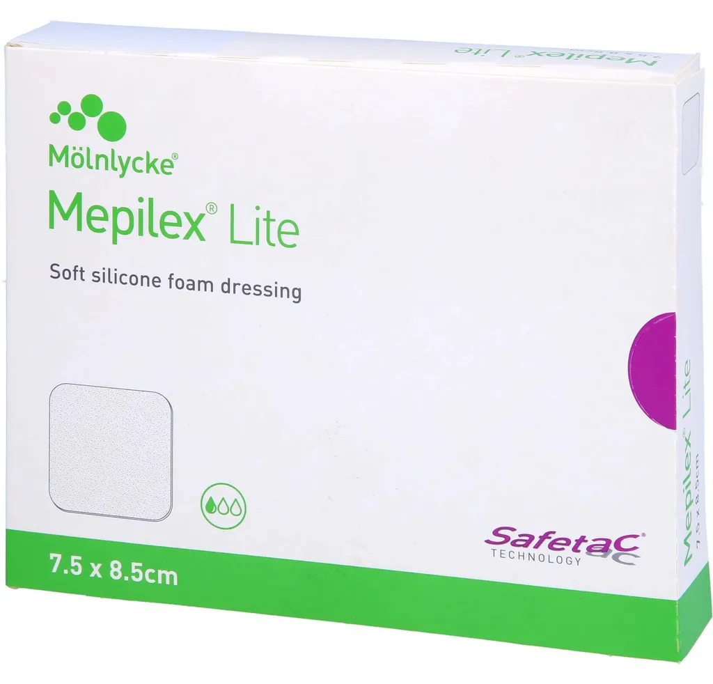 Pansement pour plaies post-opératoires Mepilex Lite 7,5x8,5 cm mince - 4